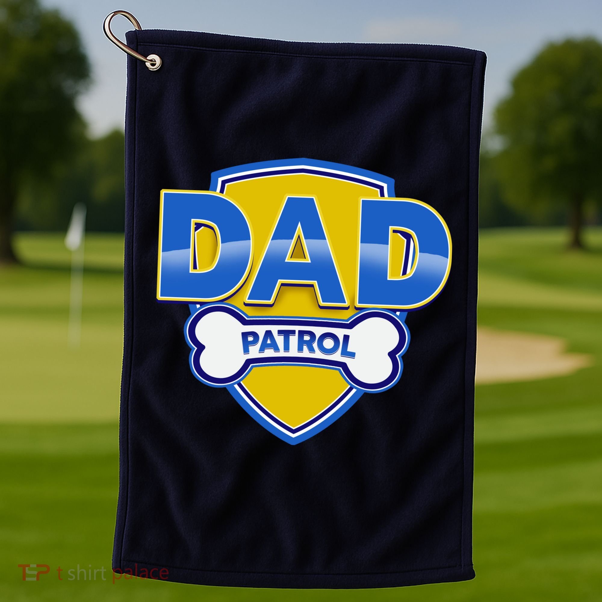 Funny Dad Patrol Dog Dad Golf Towel