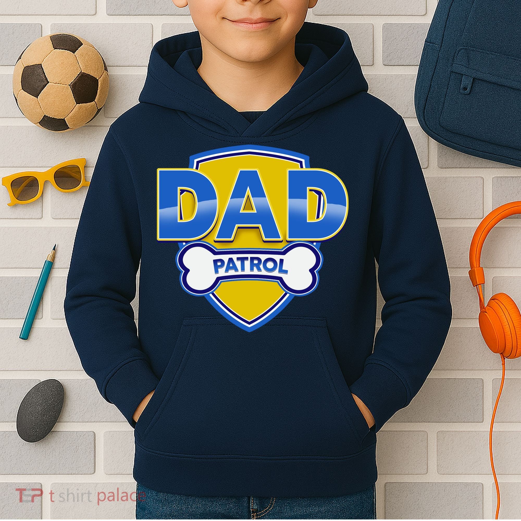 Funny Dad Patrol Dog Dad Kids Hoodie