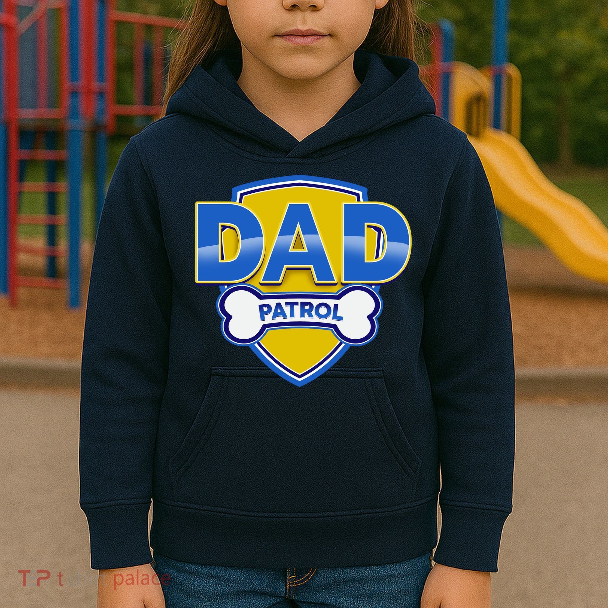 Funny Dad Patrol Dog Dad Kids Hoodie