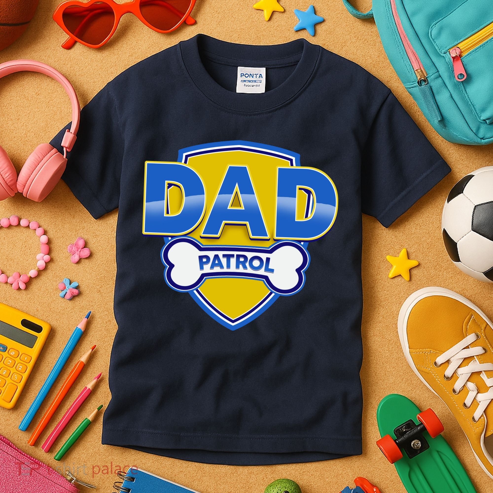 Funny Dad Patrol Dog Dad Kids T-Shirt