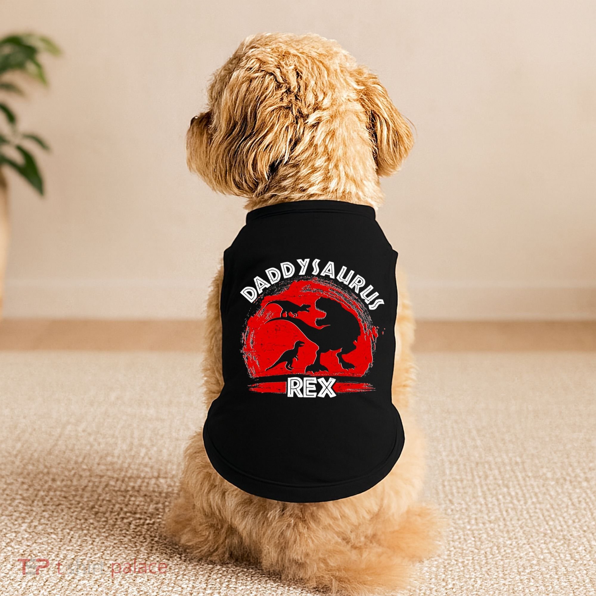 Funny Daddysaurus Rex Father's Day Doggie Tank
