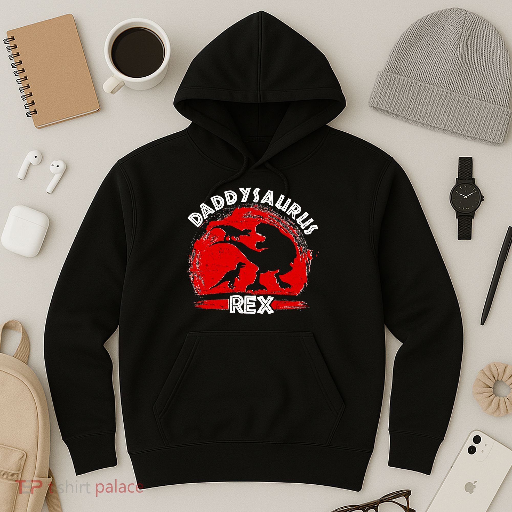 Funny Daddysaurus Rex Father's Day Hoodie