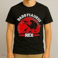 Funny Daddysaurus Rex Father's Day T-Shirt thumb 3