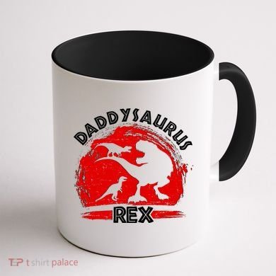 Funny Daddysaurus Rex Father's Day Coffee Mug back