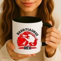 Funny Daddysaurus Rex Father's Day Coffee Mug thumb 3