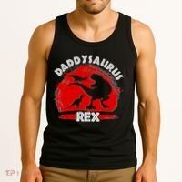 Funny Daddysaurus Rex Father's Day Tank Top thumb 3