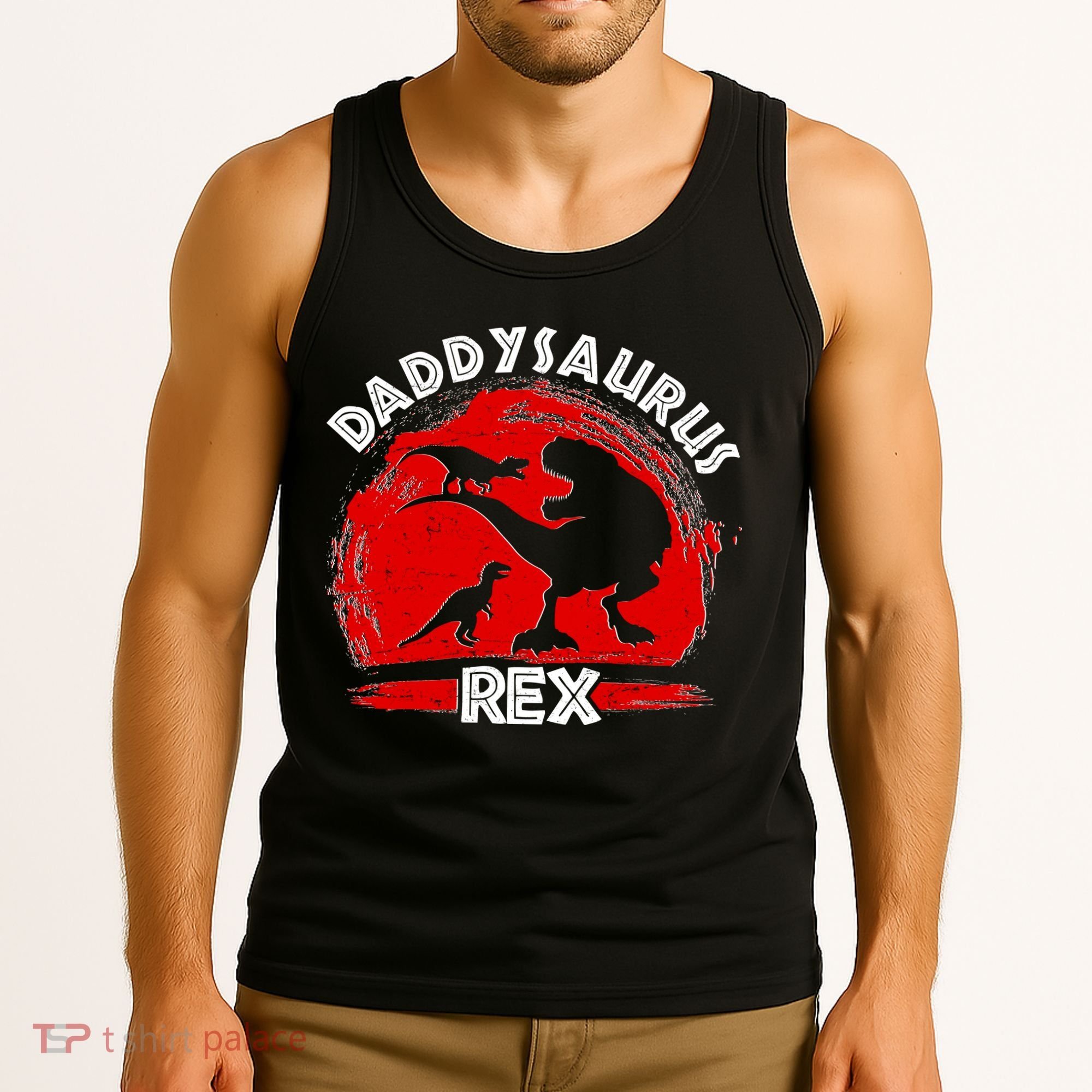 Funny Daddysaurus Rex Father's Day Tank Top