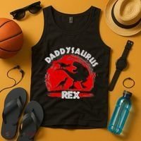 Funny Daddysaurus Rex Father's Day Tank Top thumb 4