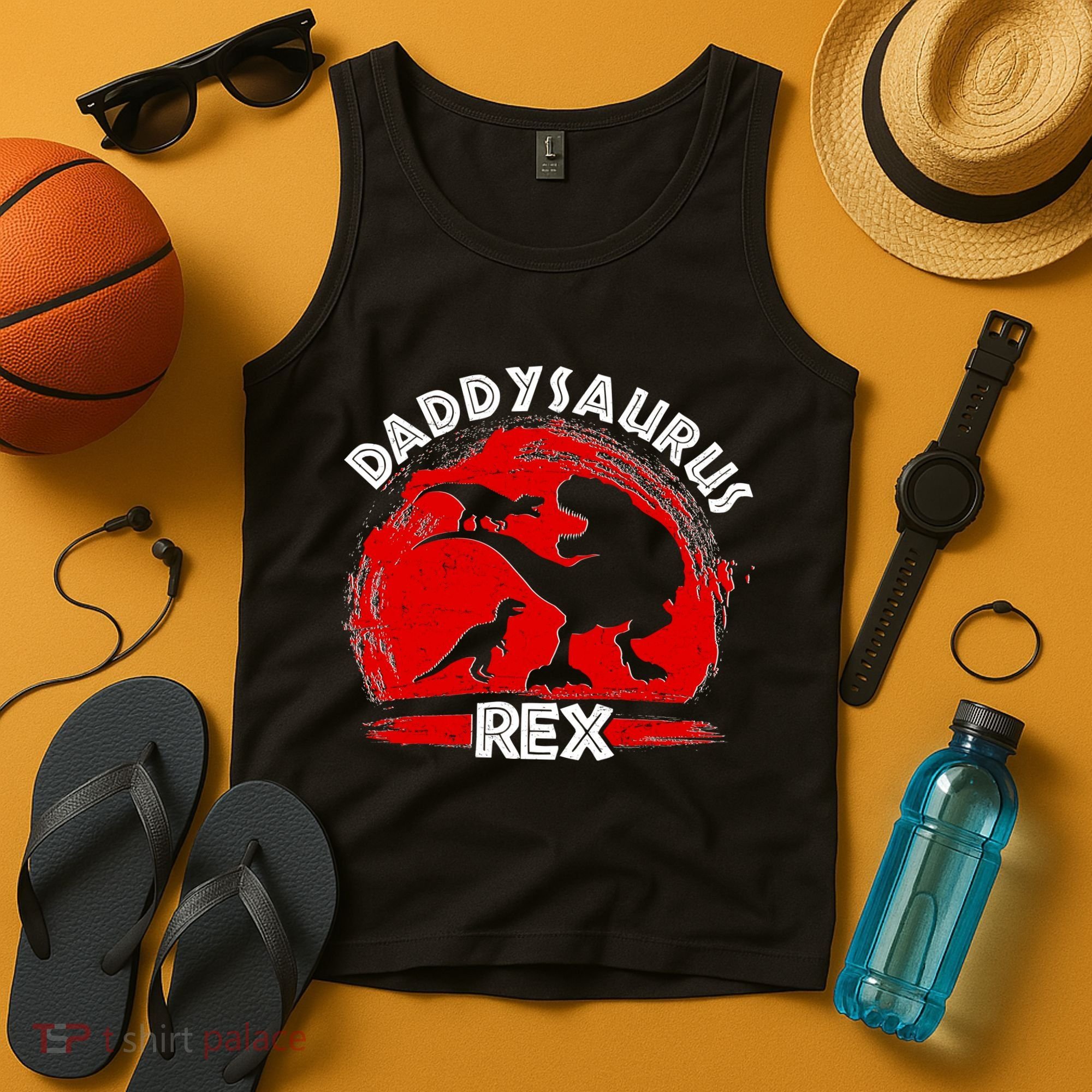 Funny Daddysaurus Rex Father's Day Tank Top