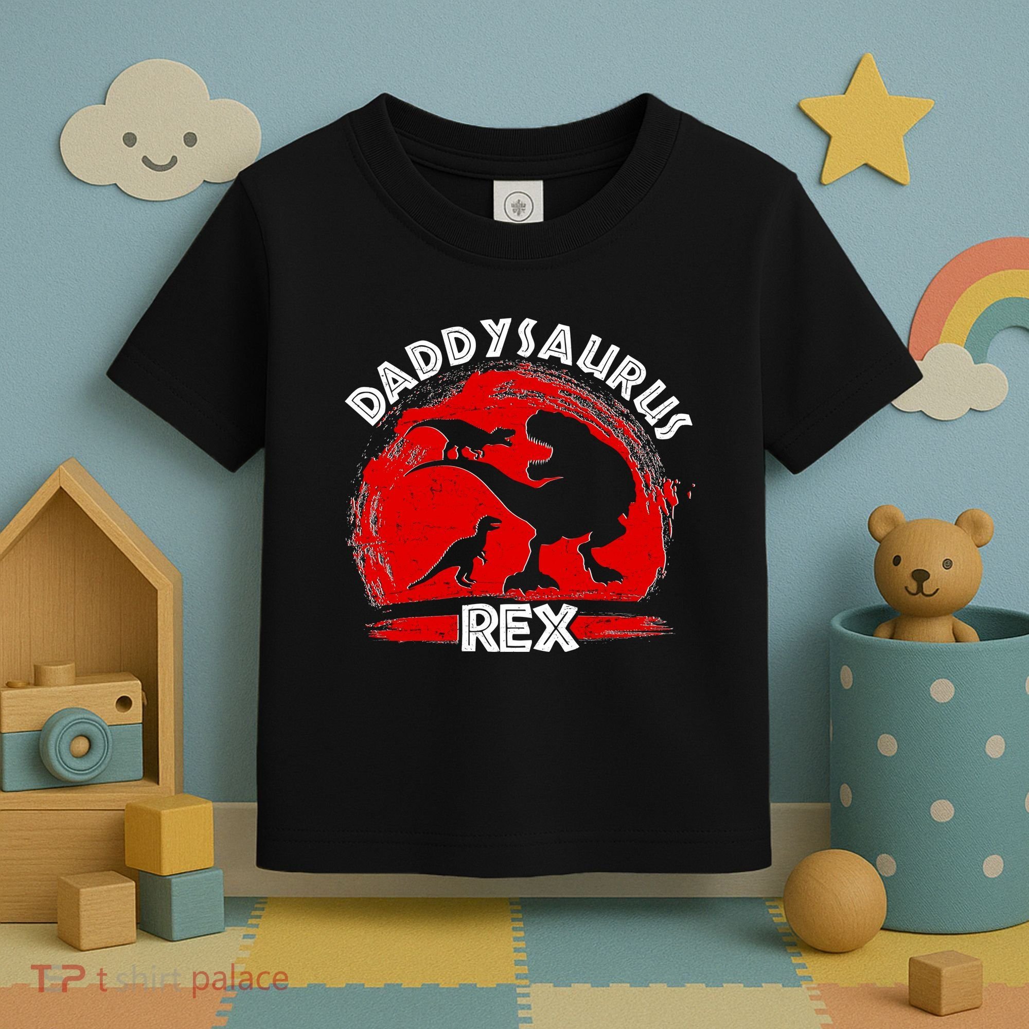 Funny Daddysaurus Rex Father's Day Toddler T-Shirt