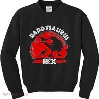 Funny Daddysaurus Rex Father's Day Kids Sweatshirt thumb 0
