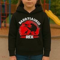 Funny Daddysaurus Rex Father's Day Kids Hoodie thumb 3