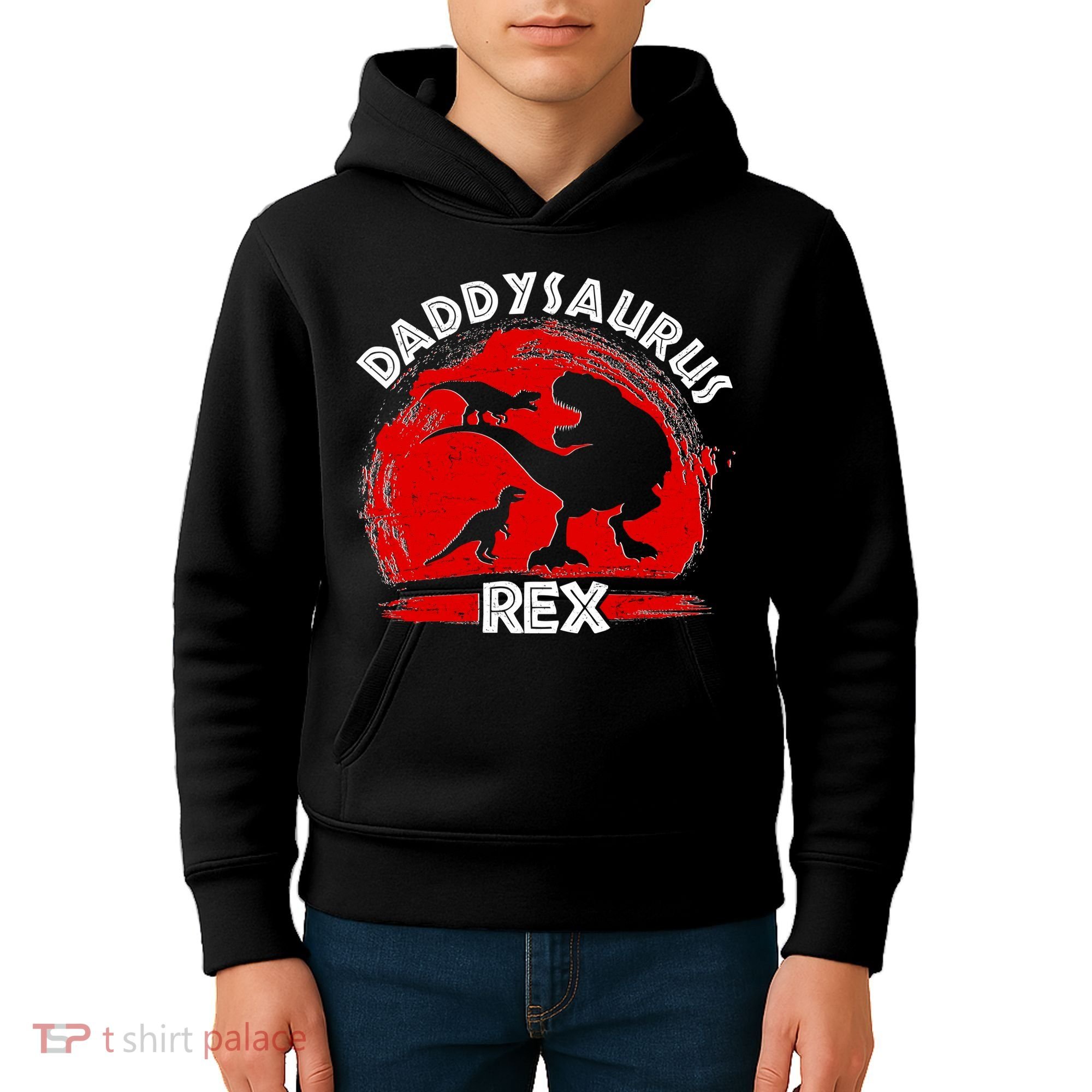Funny Daddysaurus Rex Father's Day Kids Hoodie