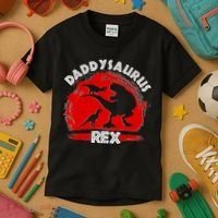 Funny Daddysaurus Rex Father's Day Kids T-Shirt thumb 3