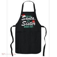 Funny Dear Santa My Sister Did It Apron thumb 0