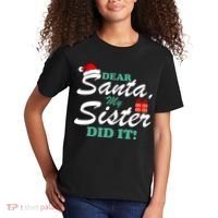 Funny Dear Santa My Sister Did It Kids T-Shirt thumb 2
