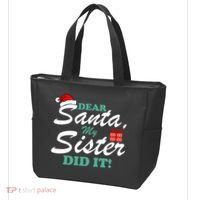 Funny Dear Santa My Sister Did It Tote Bag thumb 3
