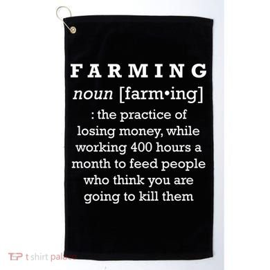 Funny Definition of Farming Golf Towel
