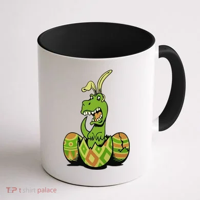 Funny Dino Easter Egg Coffee Mug back