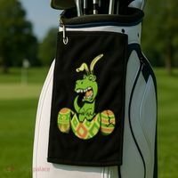 Funny Dino Easter Egg Golf Towel thumb 2