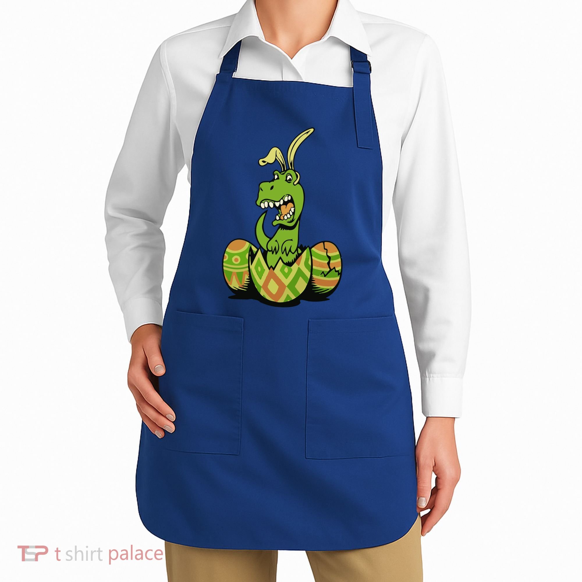 Funny Dino Easter Egg Apron