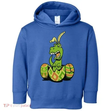 Funny Dino Easter Egg Toddler Hoodie