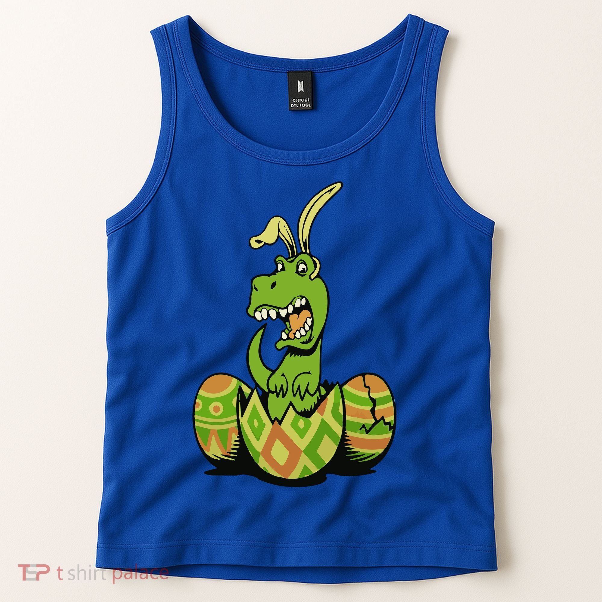 Funny Dino Easter Egg Tank Top