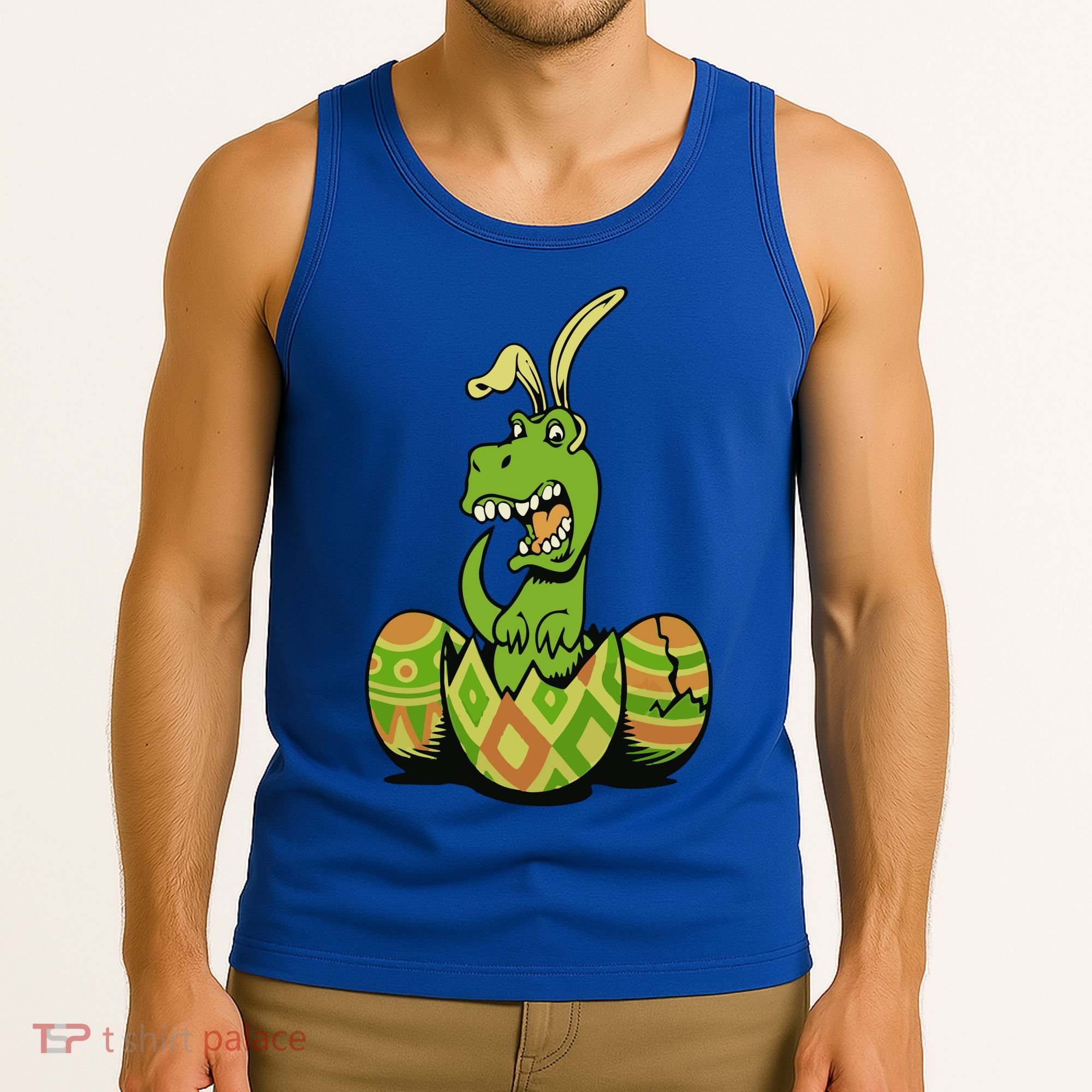 Funny Dino Easter Egg Tank Top