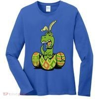 Funny Dino Easter Egg Women's Long Sleeve Shirt thumb 0