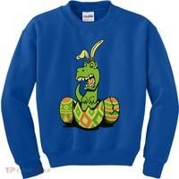 Funny Dino Easter Egg Kids Sweatshirt thumb 0
