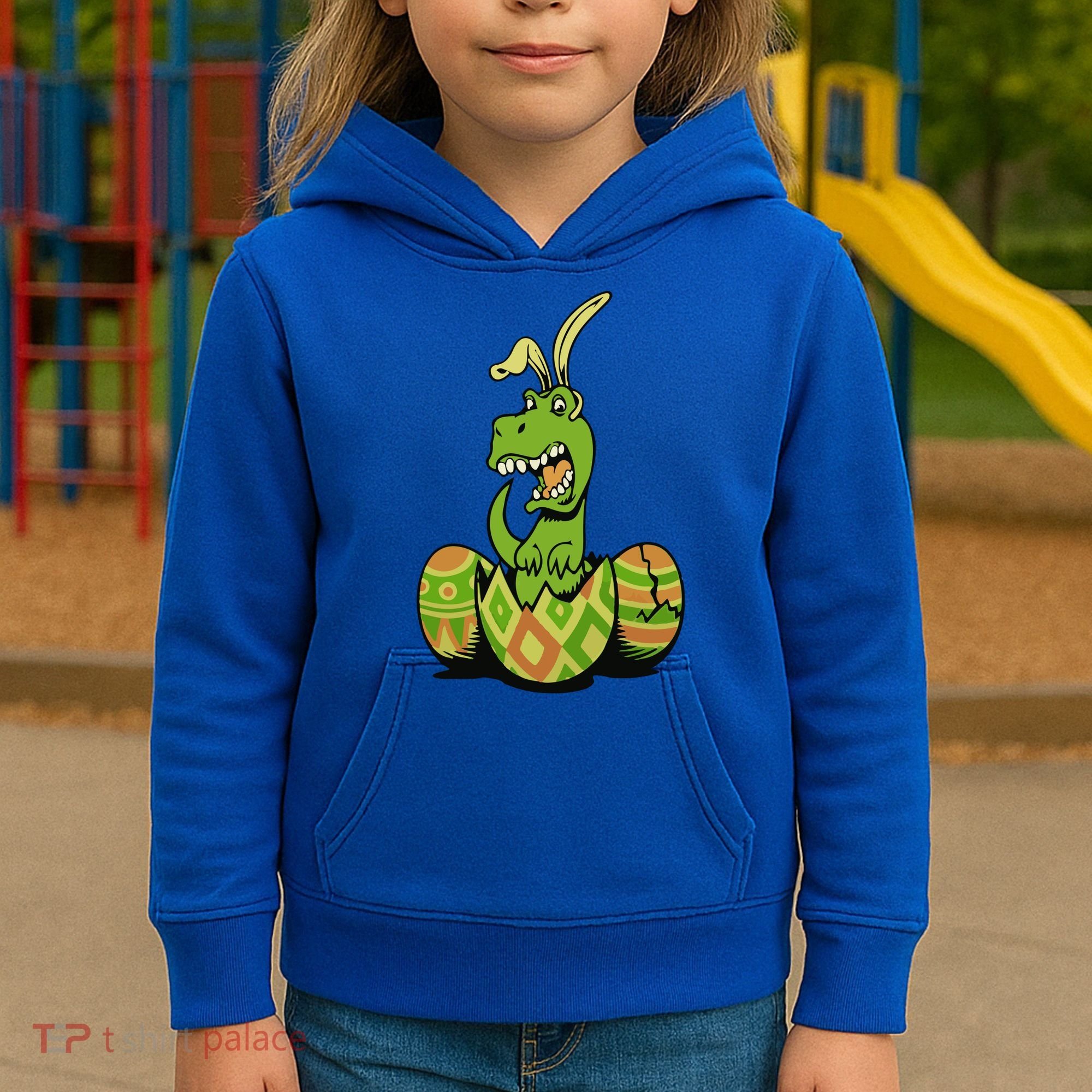 Funny Dino Easter Egg Kids Hoodie