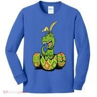 Funny Dino Easter Egg Kids Long Sleeve Shirt thumb 0