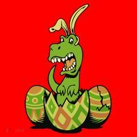 Funny Dino Easter Egg Santa Hat thumb 1