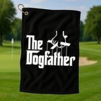 Funny Dog Father The DogFather Golf Towel thumb 1