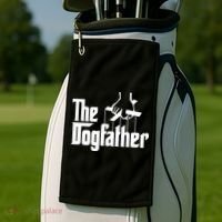 Funny Dog Father The DogFather Golf Towel thumb 2