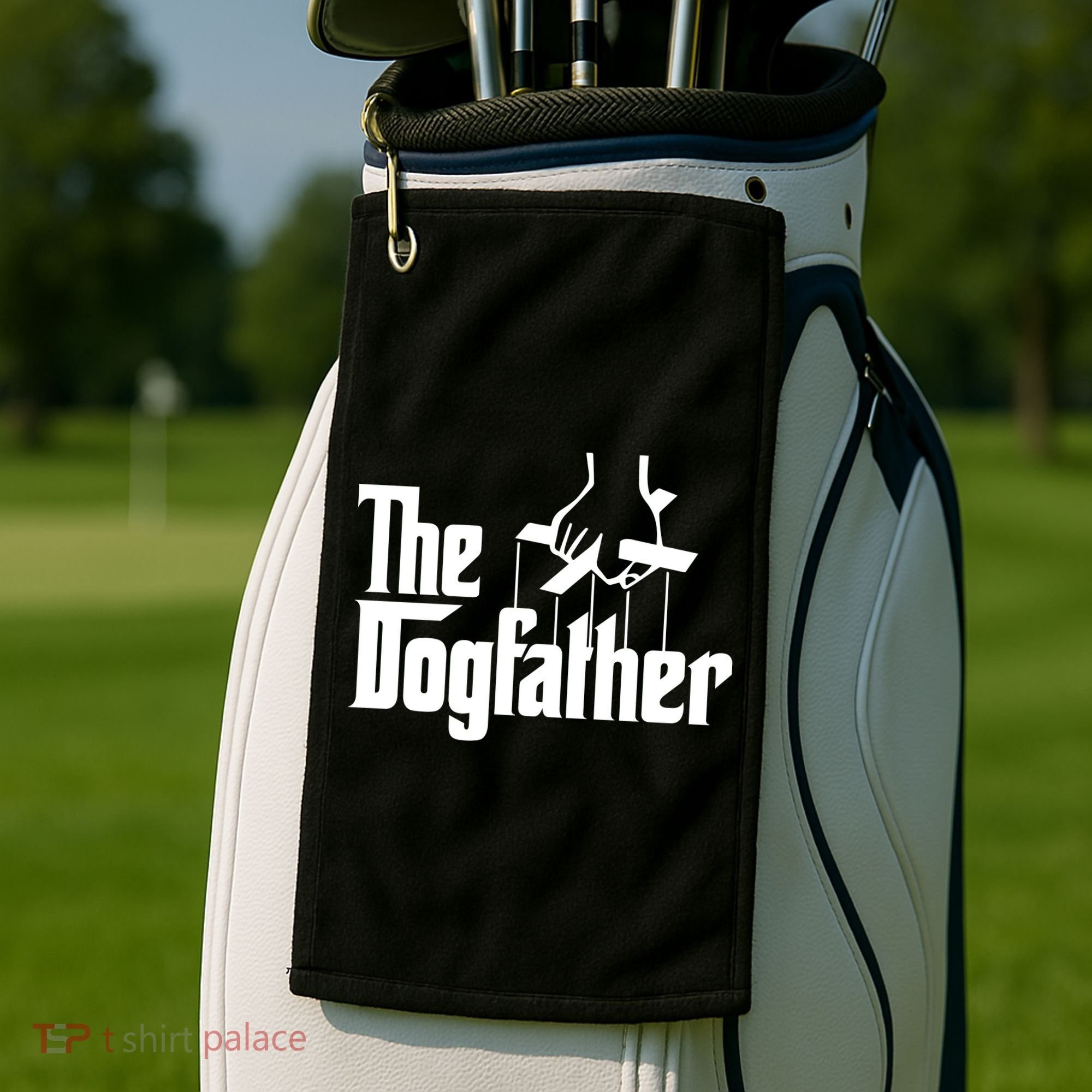 Funny Dog Father The DogFather Golf Towel