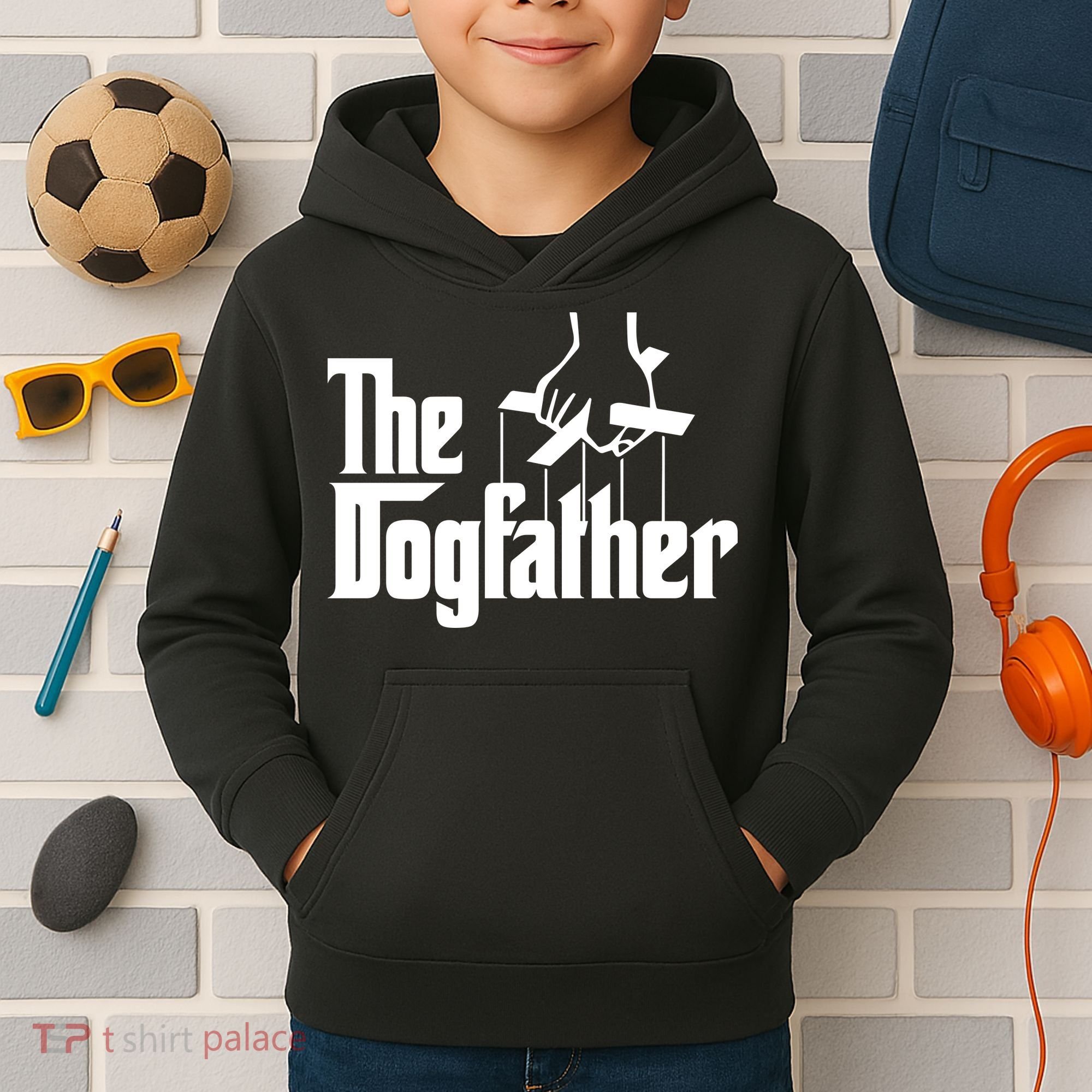 Funny Dog Father The DogFather Kids Hoodie