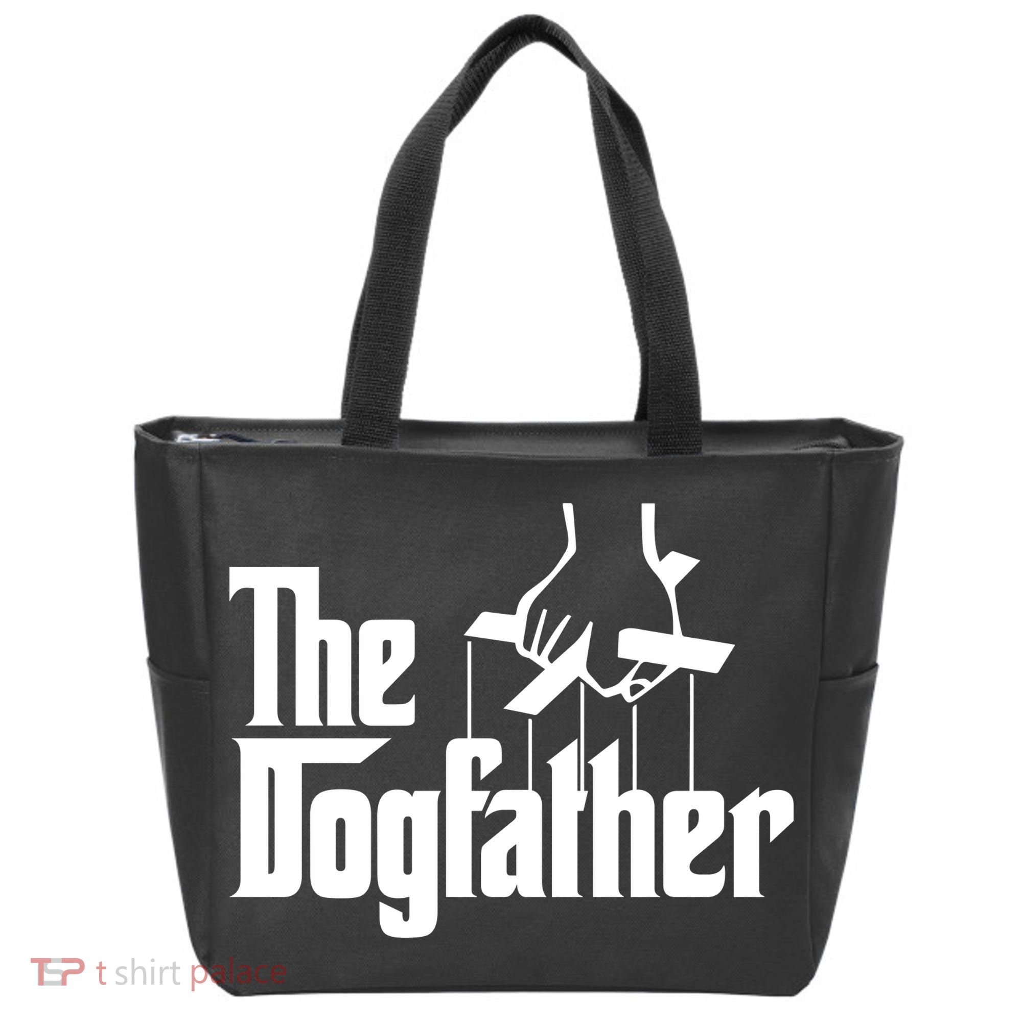 Funny Dog Father The DogFather Tote Bag