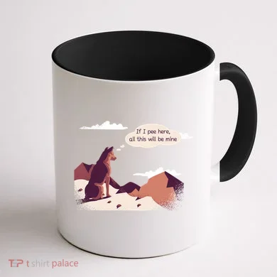 Funny Dog Mountain Coffee Mug back