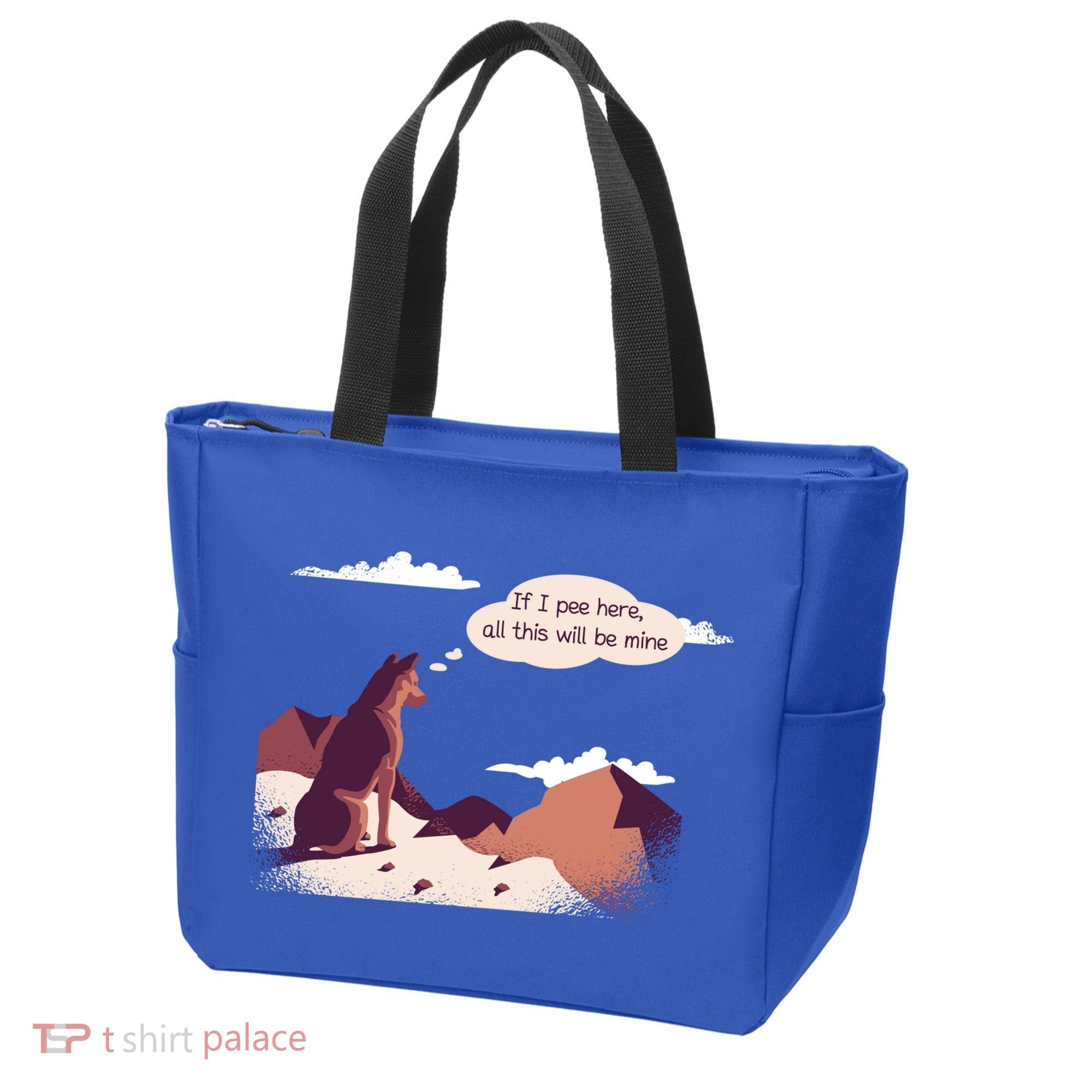 Funny Dog Mountain Tote Bag