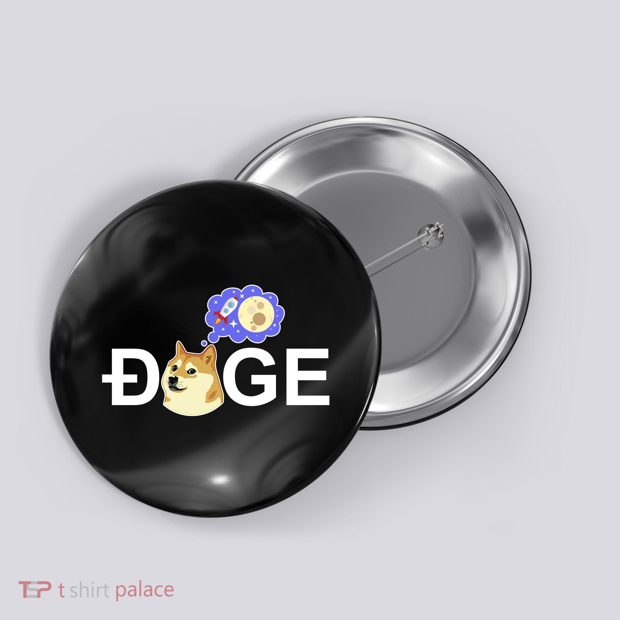 Funny Doge Meme Dogecoin Currency Button