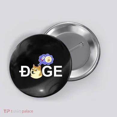 Funny Doge Meme Dogecoin Currency Button