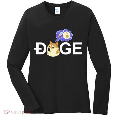Funny Doge Meme Dogecoin Currency Women's Long Sleeve Shirt