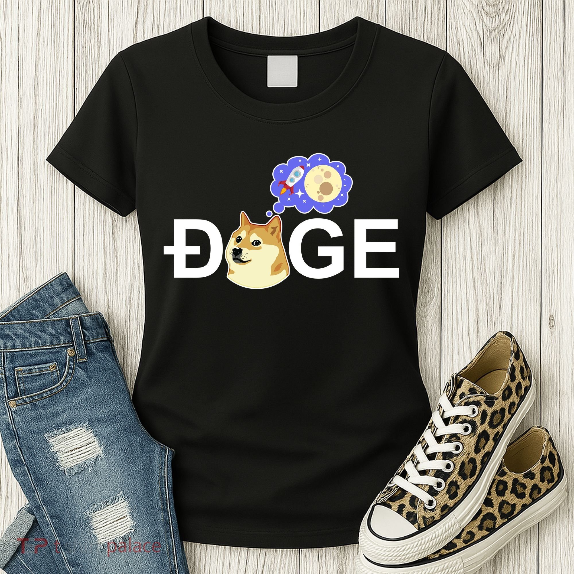 Funny Doge Meme Dogecoin Currency Women's T-Shirt