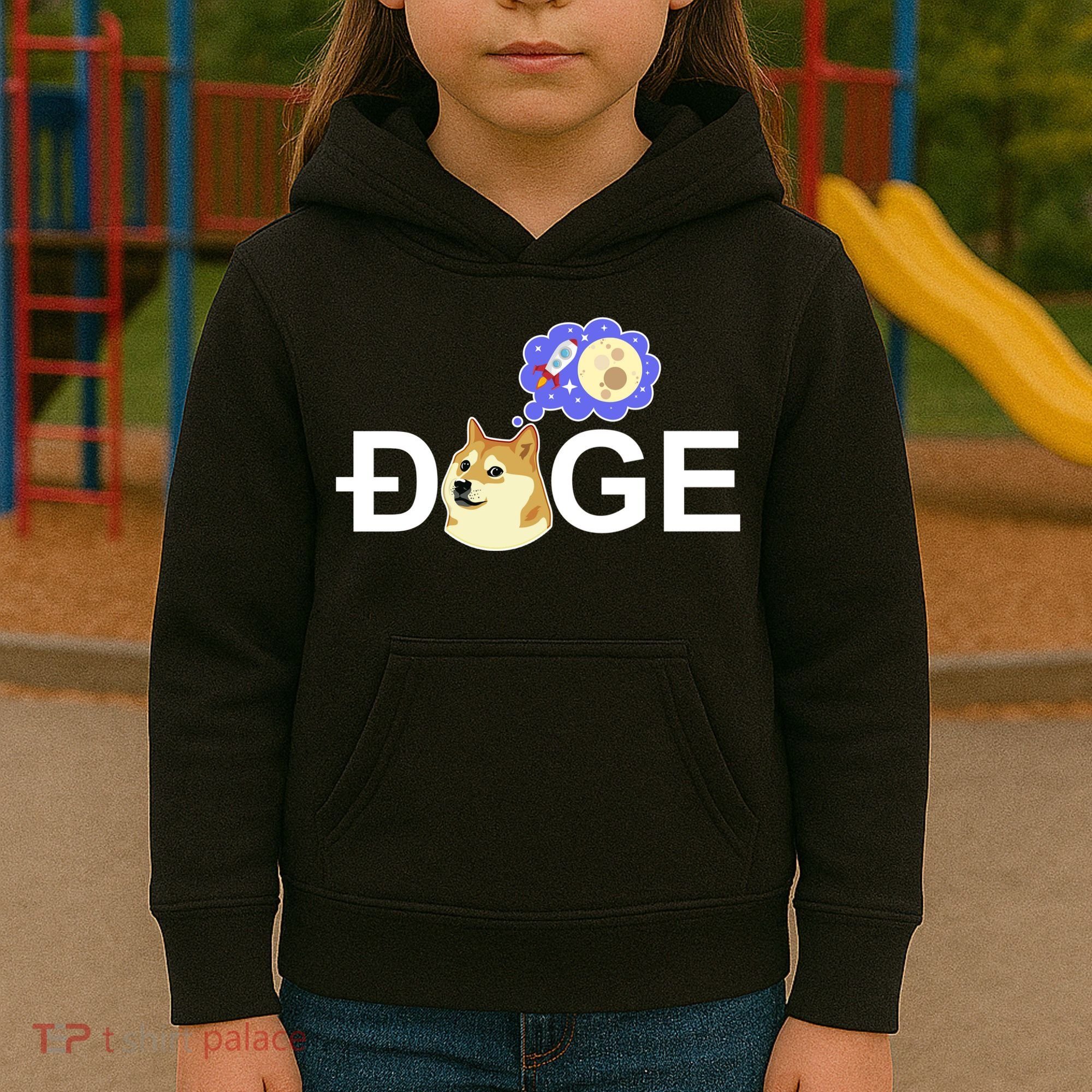 Funny Doge Meme Dogecoin Currency Kids Hoodie