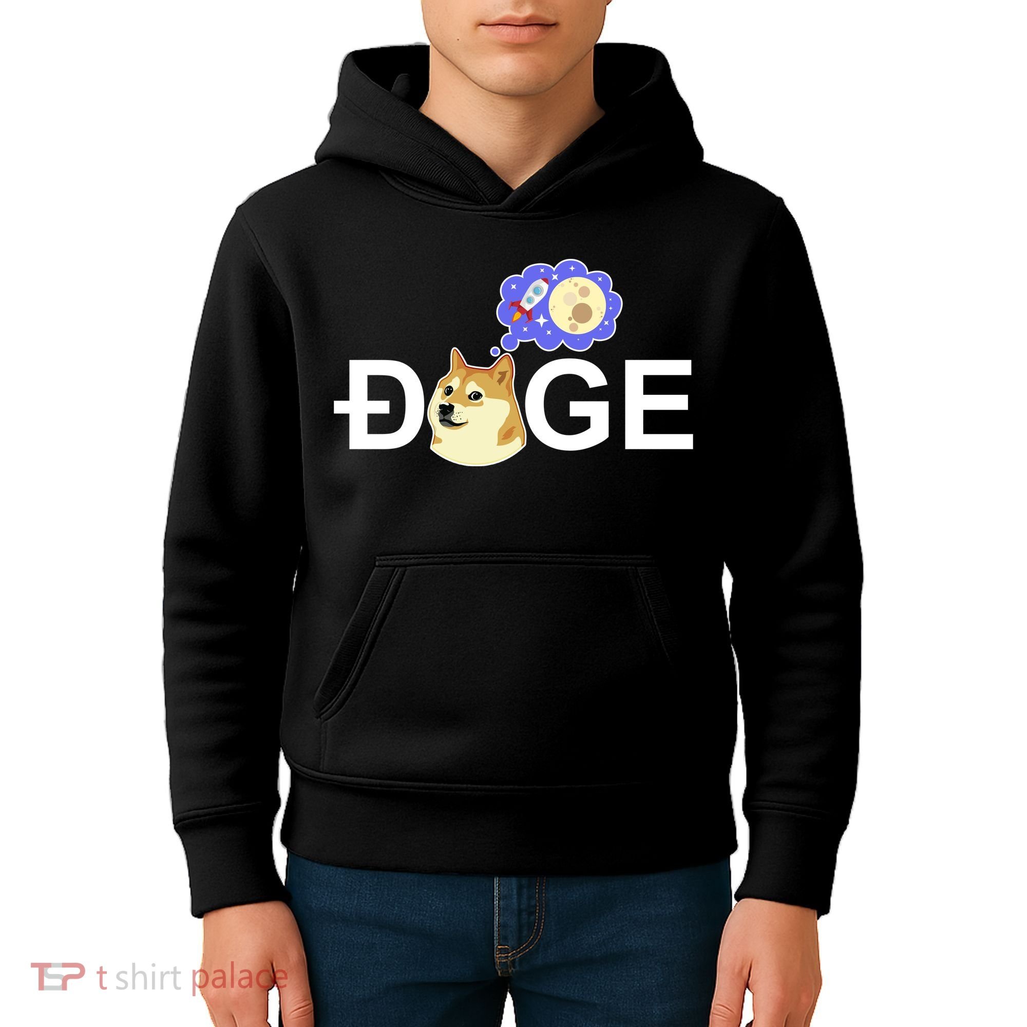 Funny Doge Meme Dogecoin Currency Kids Hoodie