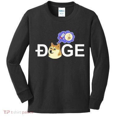 Funny Doge Meme Dogecoin Currency Kids Long Sleeve Shirt