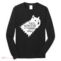 Funny Doge Such Winter Much Soon Long Sleeve Shirt thumb 0