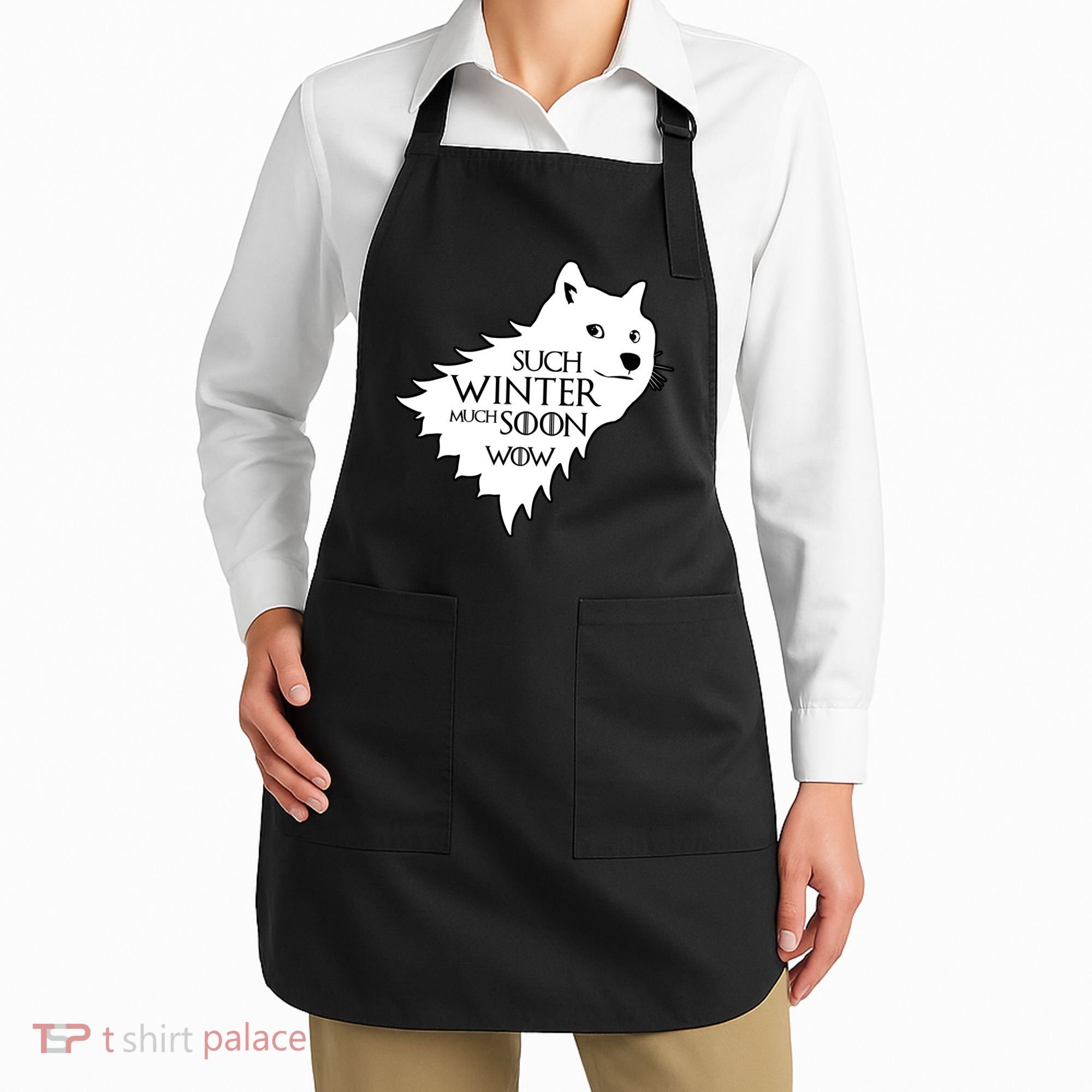 Funny Doge Such Winter Much Soon Apron