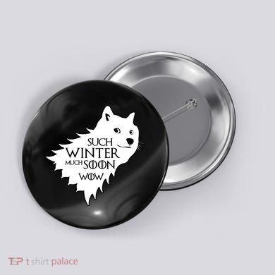 Funny Doge Such Winter Much Soon Button